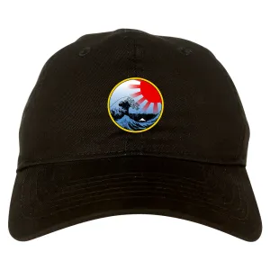 Japanese Wave Print Mens Dad Hat Baseball Cap