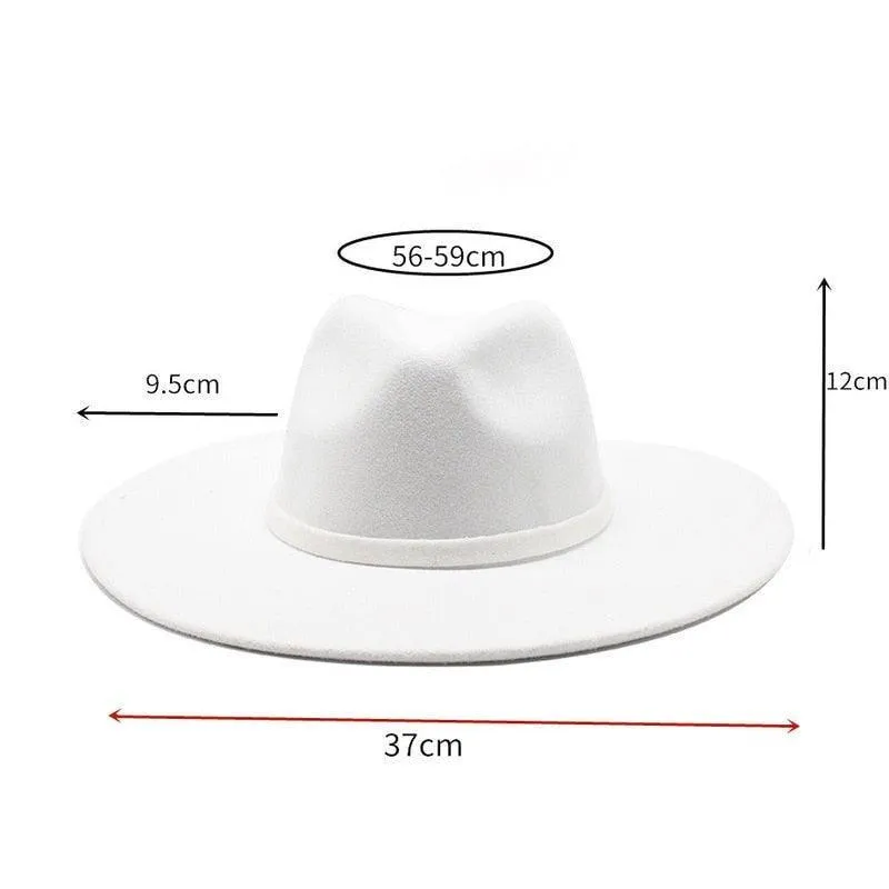 Jazz Style Wide Brim Fedora Hat