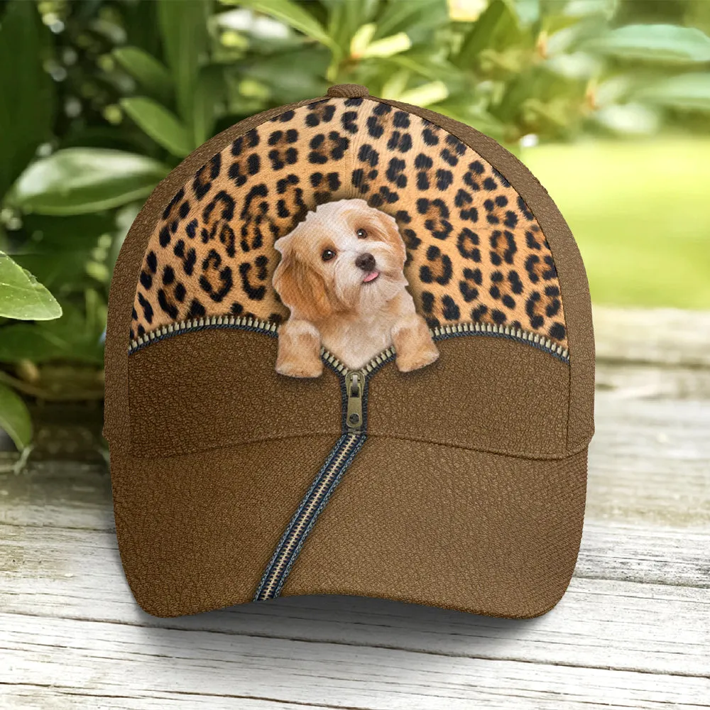 Kawaii Dog Inside Leopard Leather Style Baseball Cap Coolspod