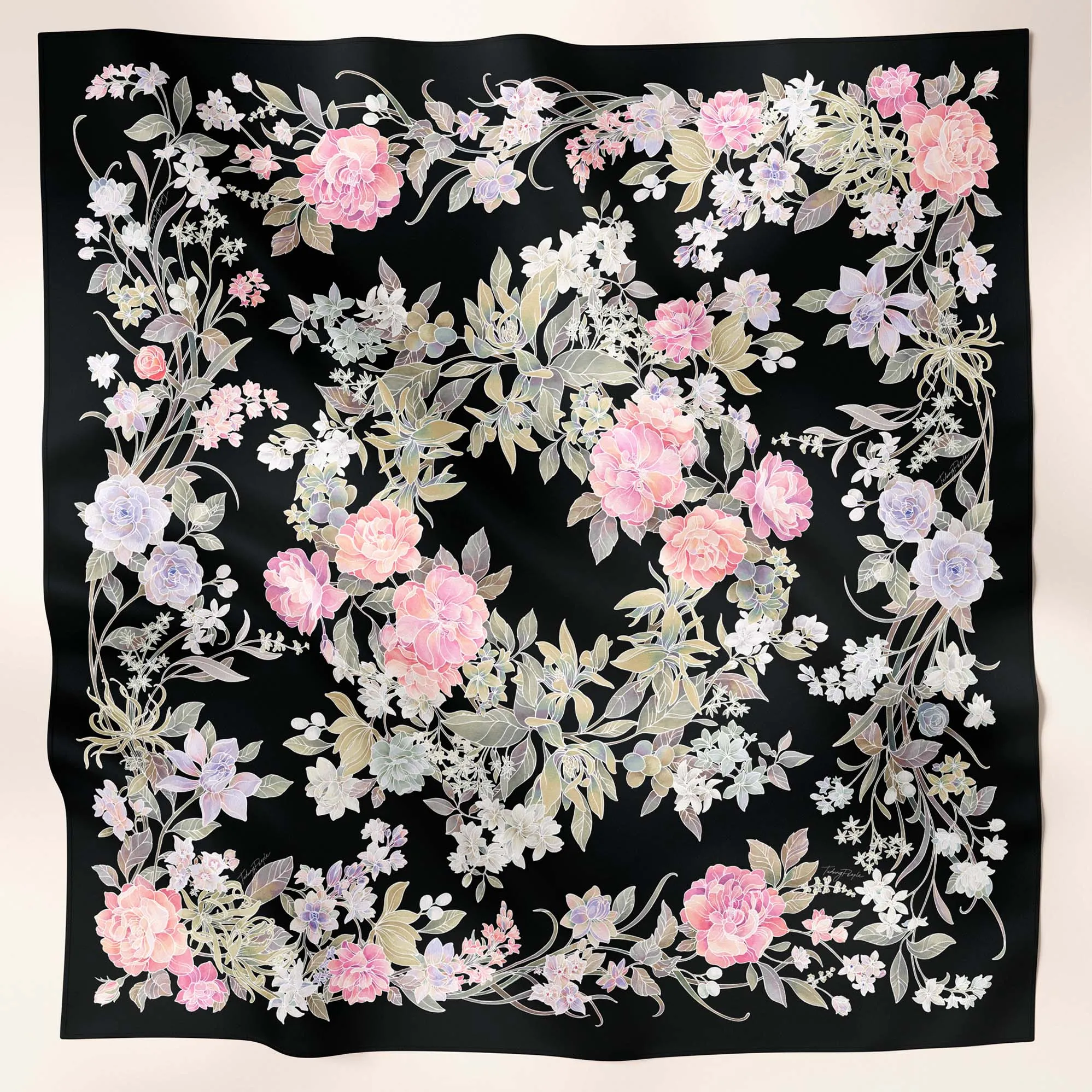 LE Batik Floral in Black (SQ)