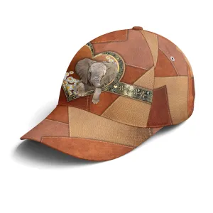 Leather Style Floral Elephant Baseball Cap Coolspod