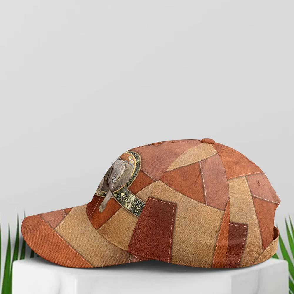 Leather Style Floral Elephant Baseball Cap Coolspod