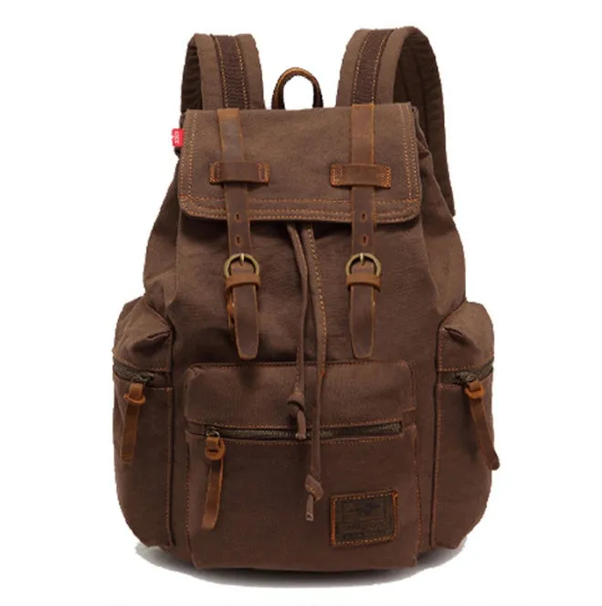 men's vintage canvas backpack