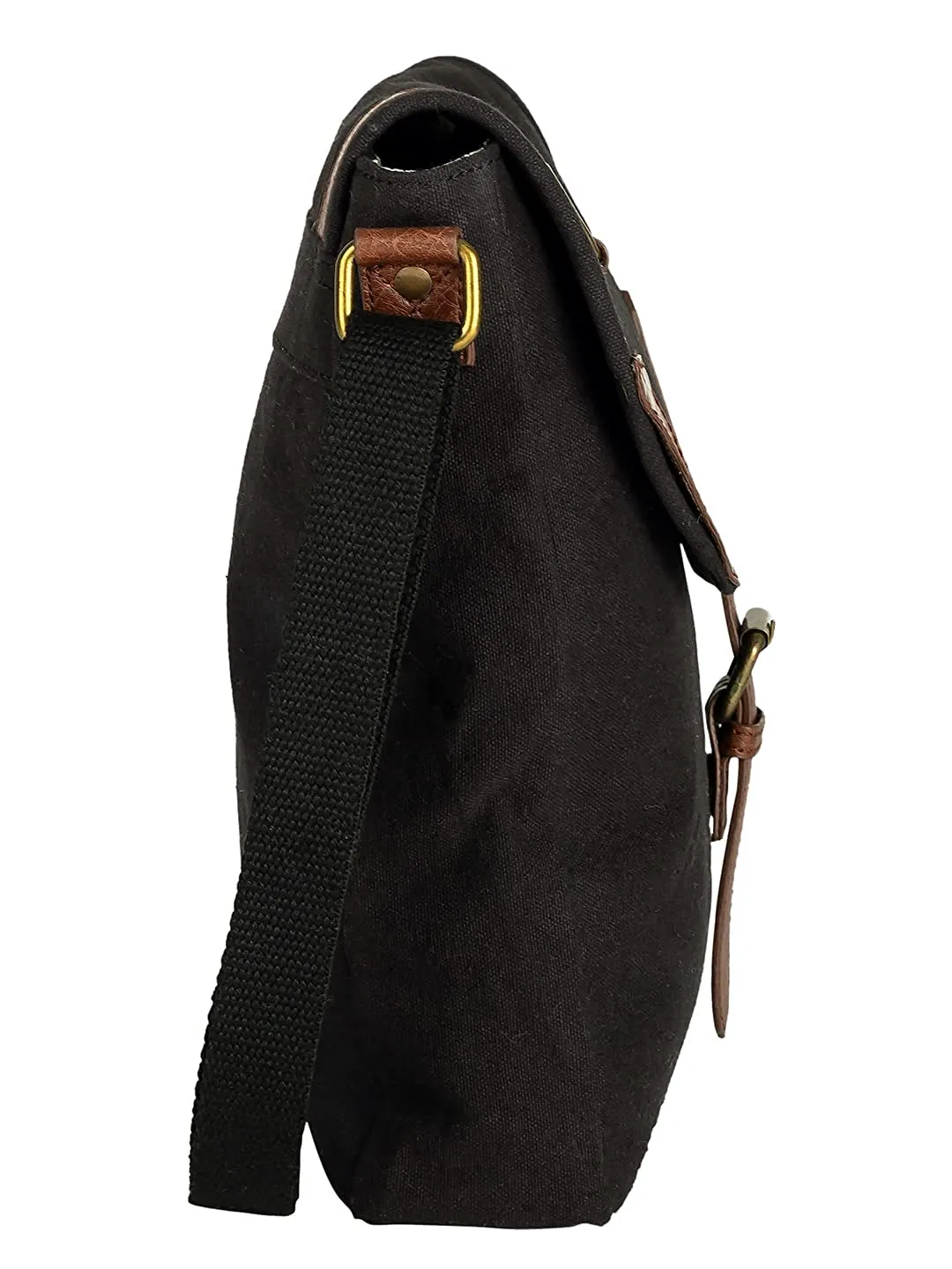 Mona B Upcycled Canvas Messenger Crossbody Bag with Stylish Design for Men and Women: Parker