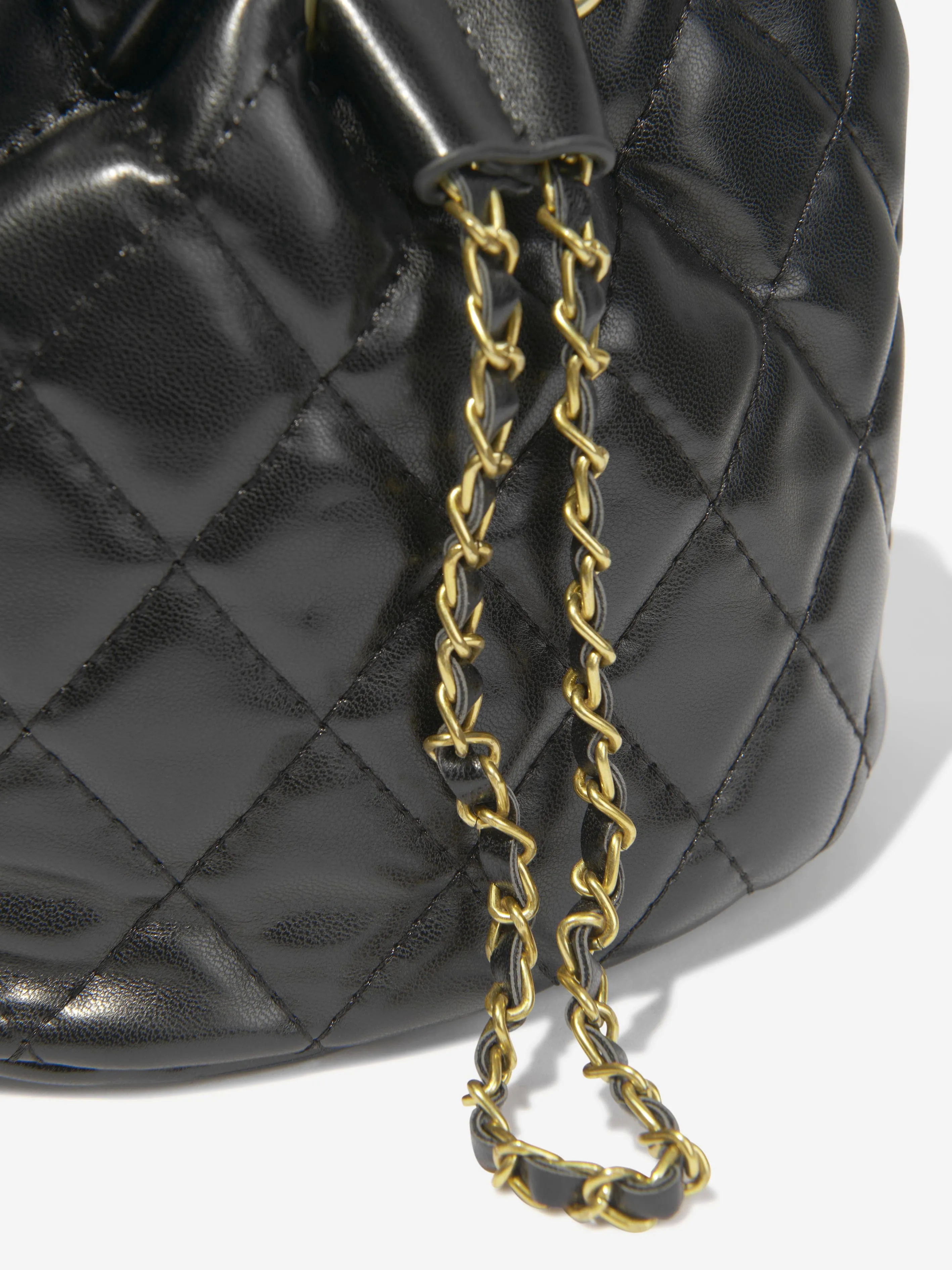 Monnalisa Girls Quilted Bucket Bag in in Black