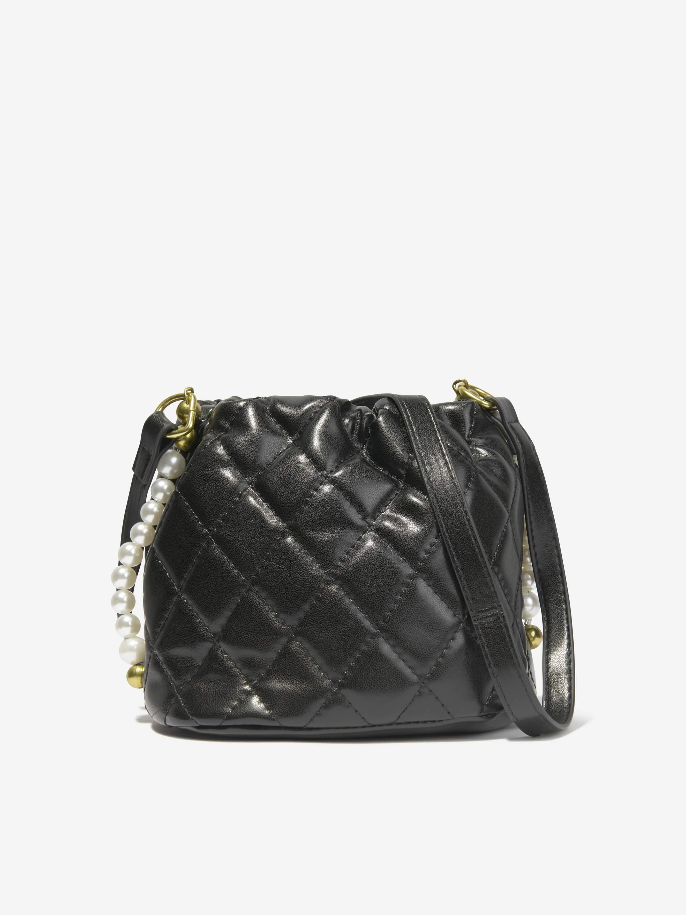 Monnalisa Girls Quilted Bucket Bag in in Black