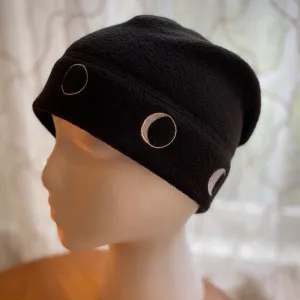 Moon Phases Fleece Beanie