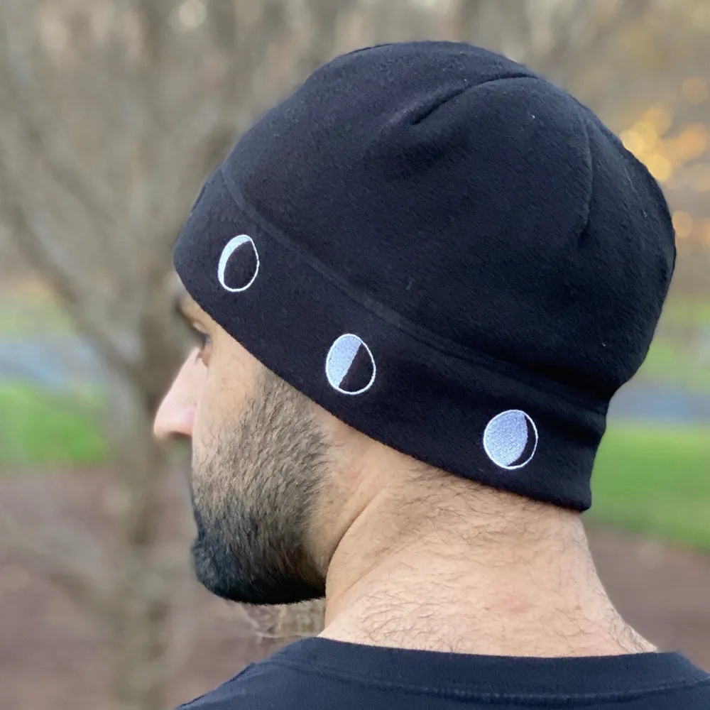 Moon Phases Fleece Beanie