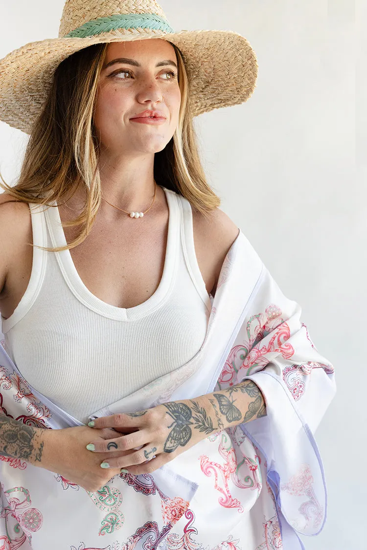 Panama Straw Hat with Sage Thread