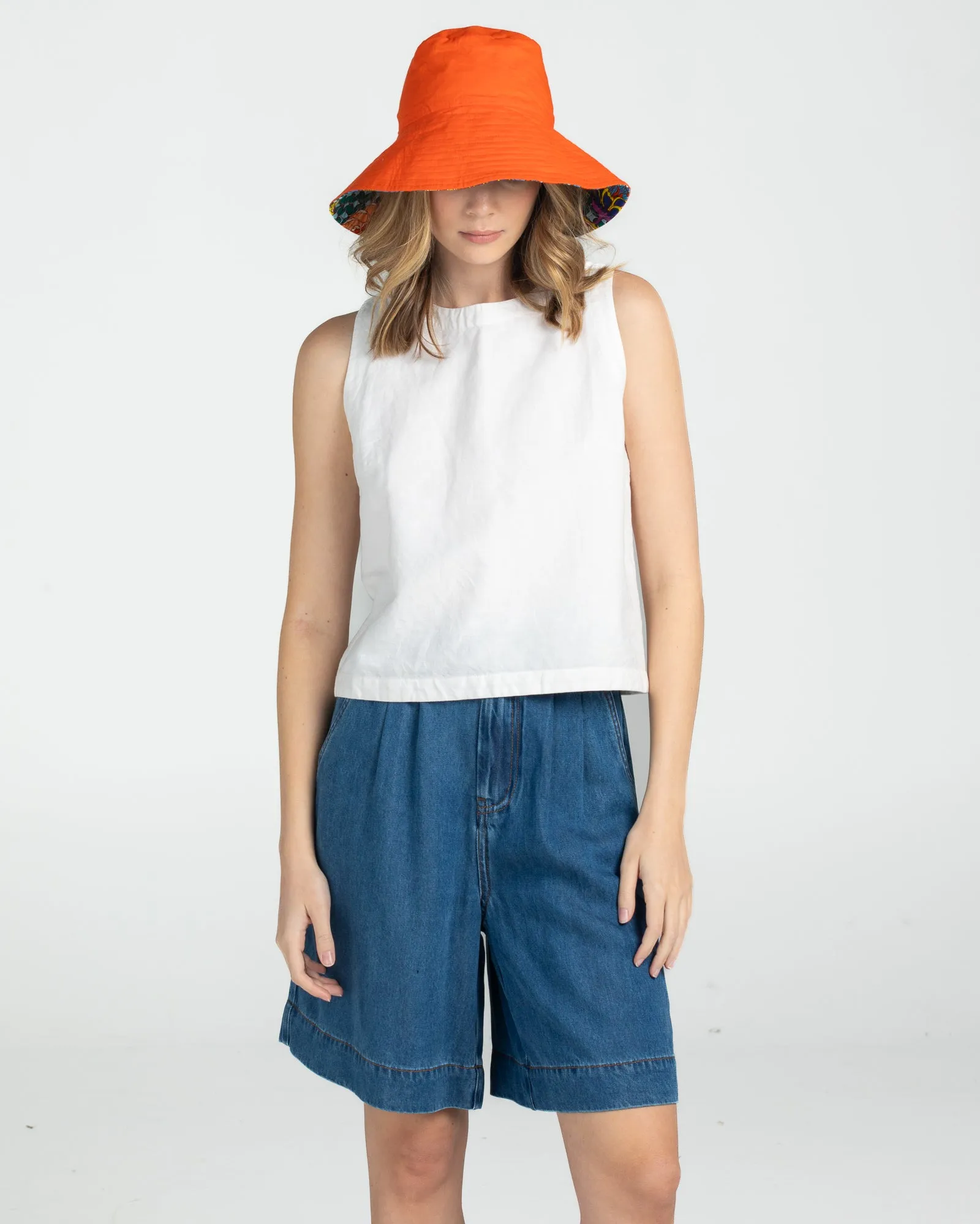 Reversible Wide Brim Bucket Hat - Edith