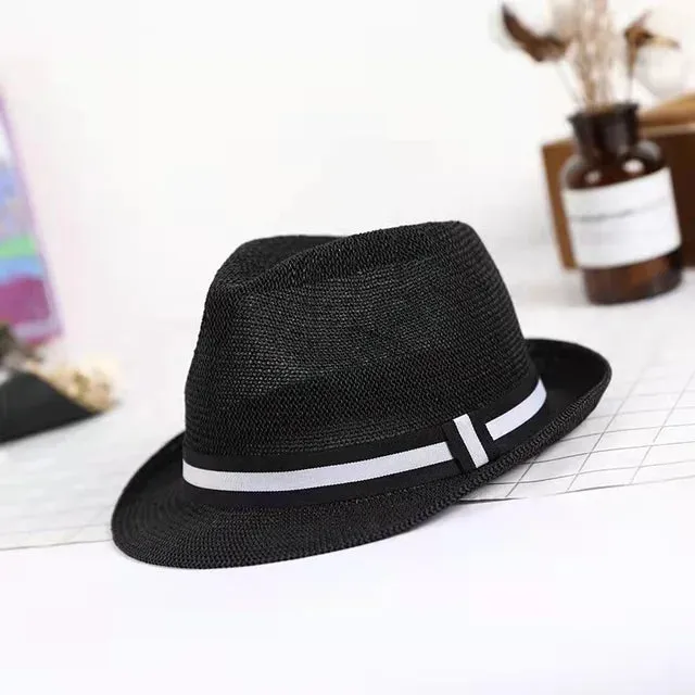 Summer Straw Hollow Breathable Trilby Hat