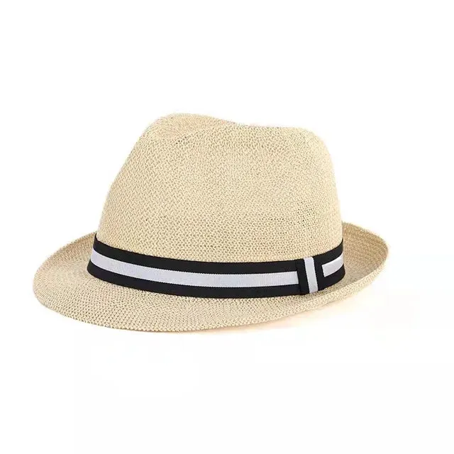 Summer Straw Hollow Breathable Trilby Hat