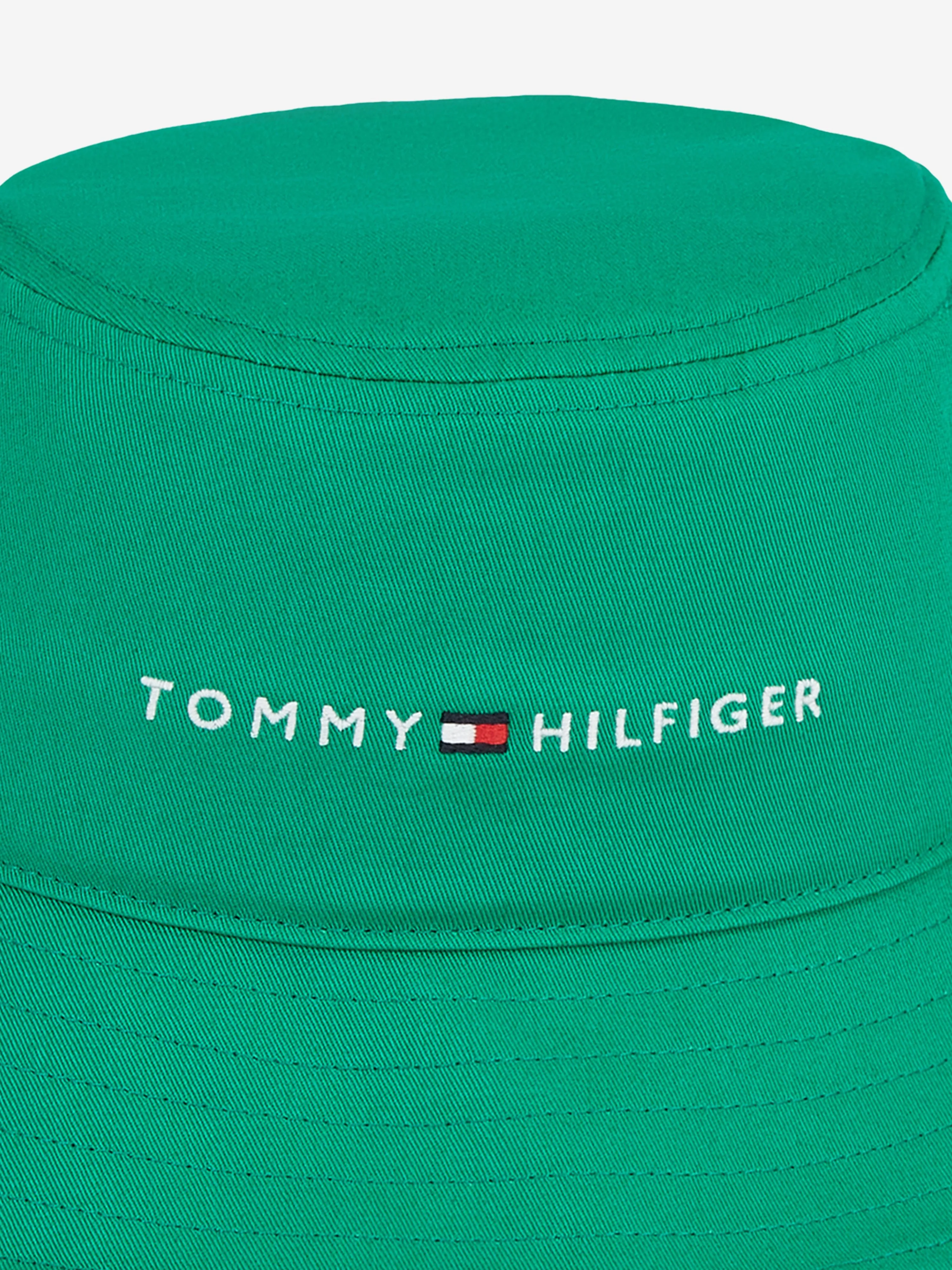 Tommy Hilfiger Kids Essential Logo Bucket Hat in Green