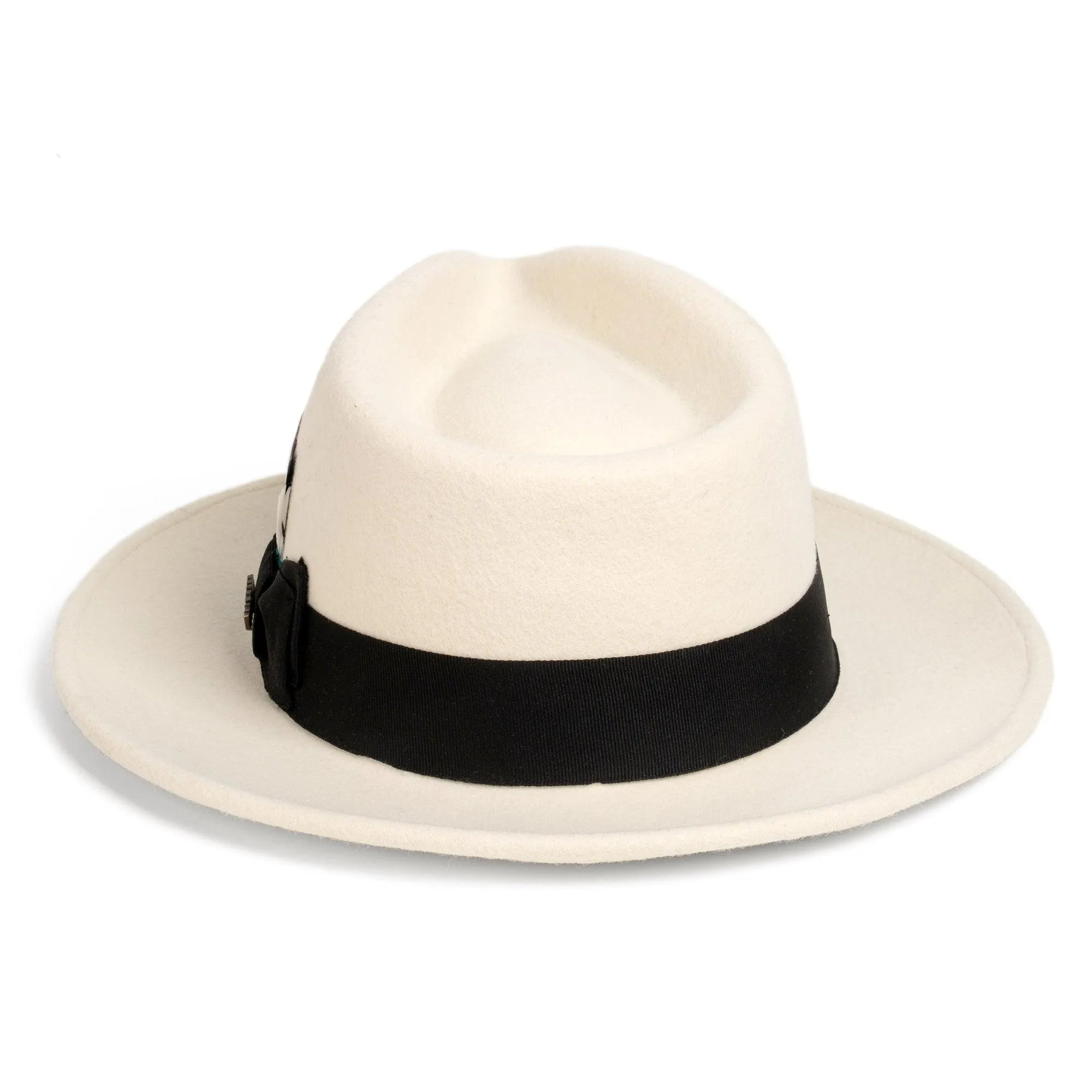 Vintage Crushable Wool Fedora Hat-Beige