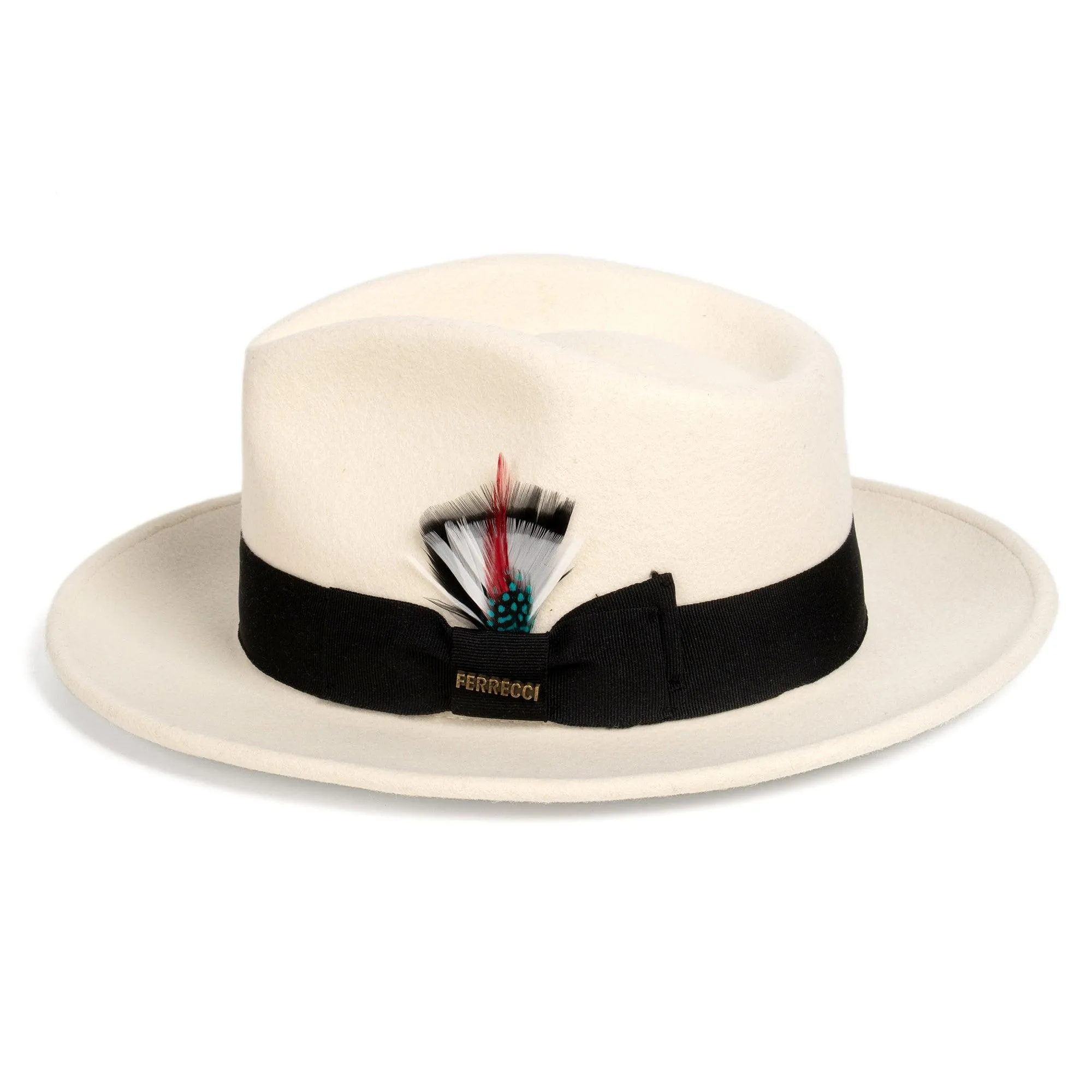 Vintage Crushable Wool Fedora Hat-Beige