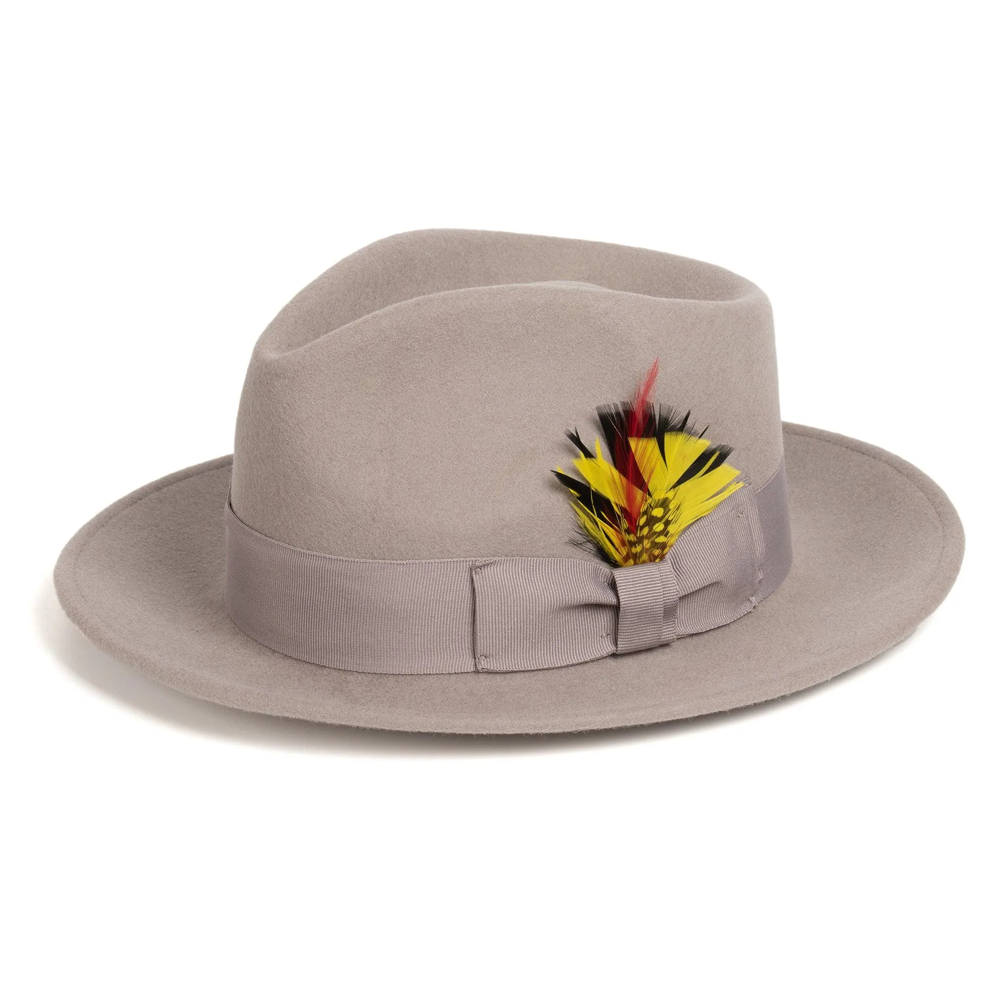 Vintage Crushable Wool Fedora Hat-Beige