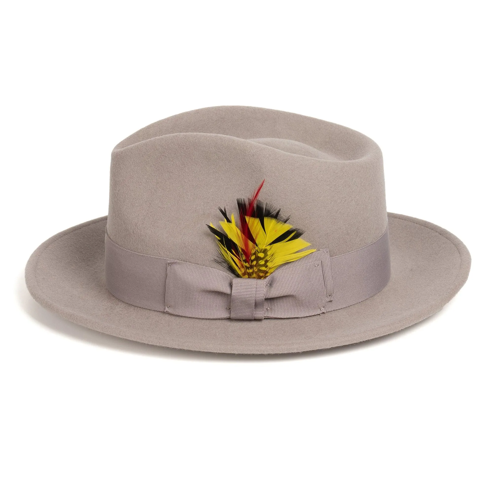 Vintage Crushable Wool Fedora Hat-Beige