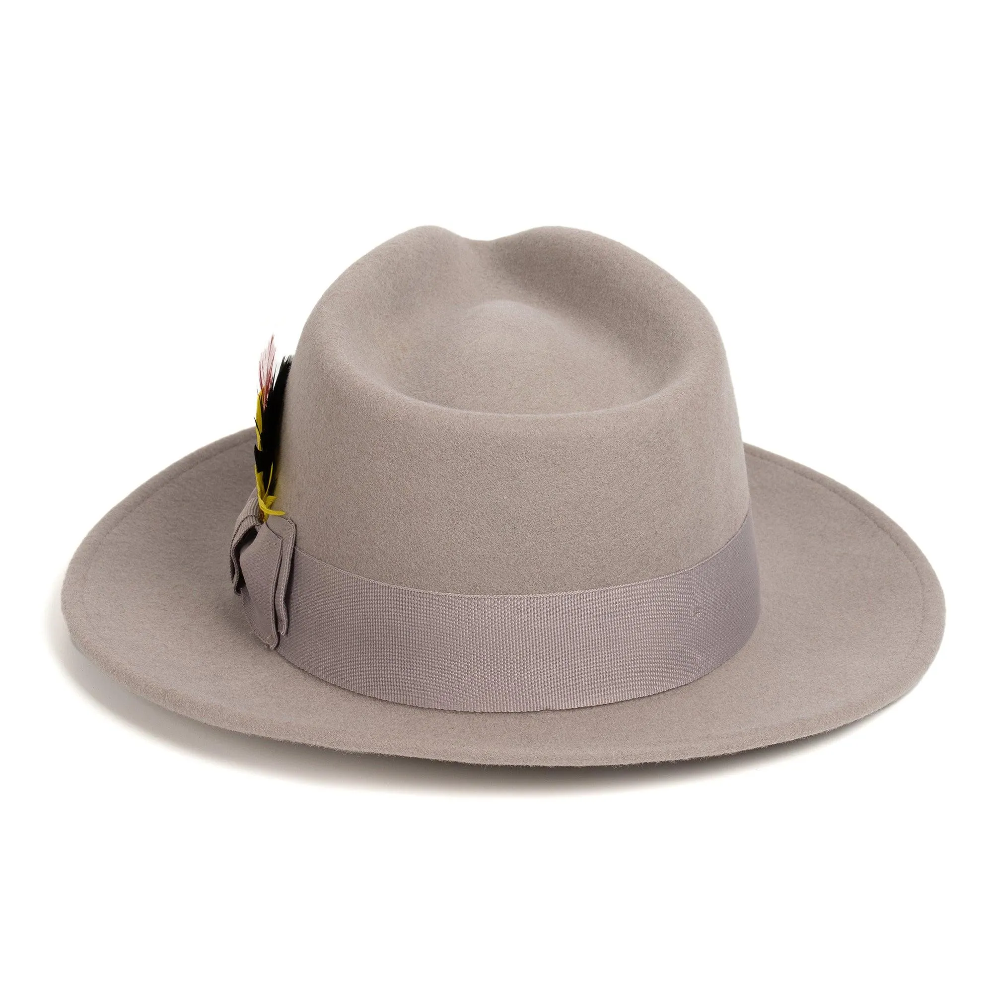 Vintage Crushable Wool Fedora Hat-Beige