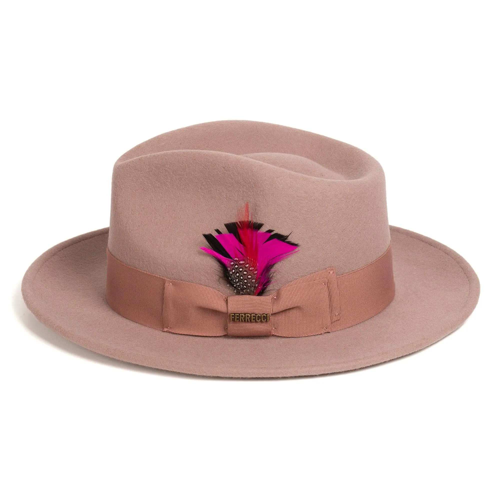 Vintage Crushable Wool Fedora Hat-Burgundy