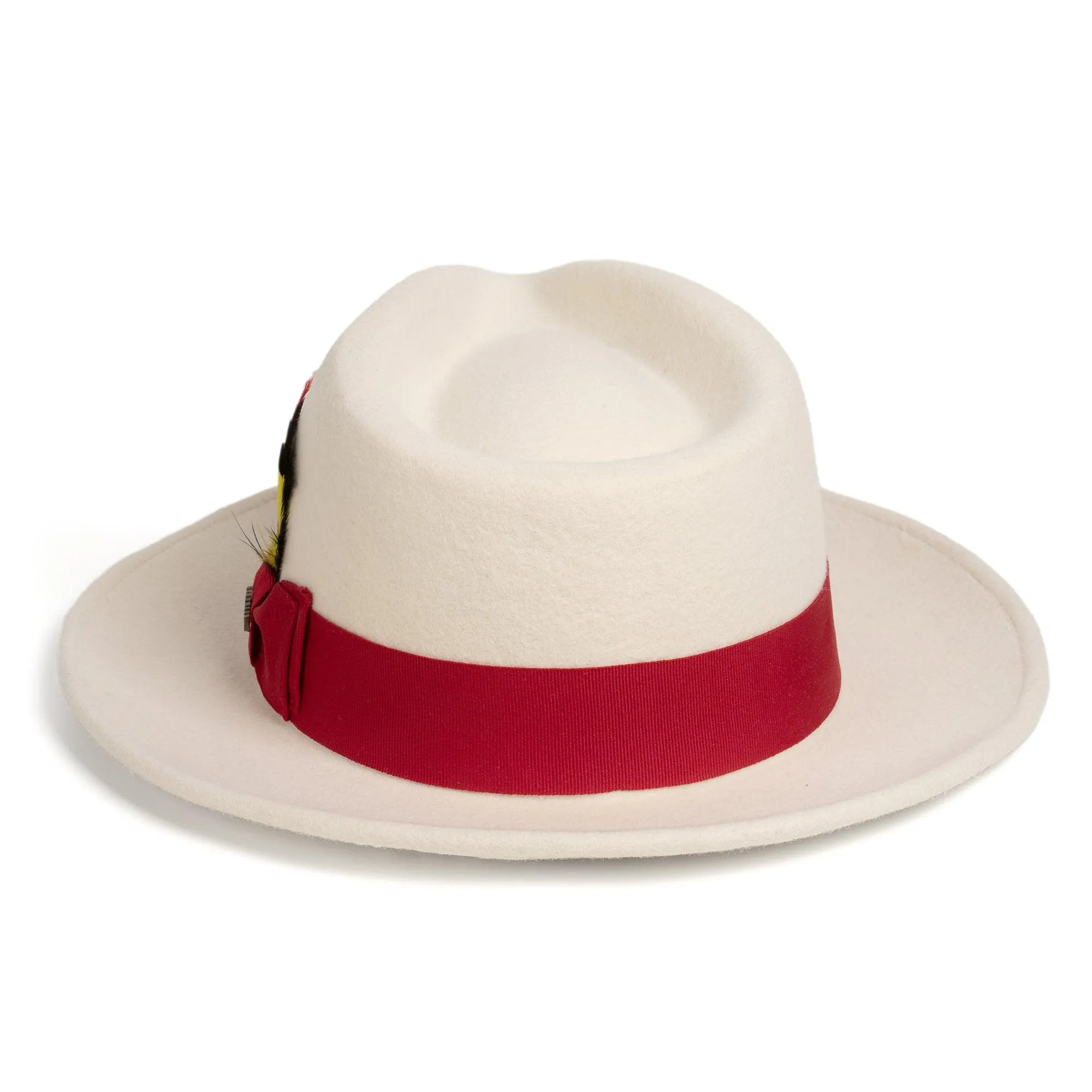 Vintage Crushable Wool Fedora Hat-Burgundy