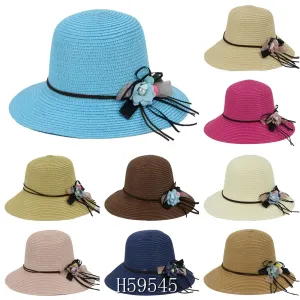 Wholesale Summer Sun Straw Fedora Bucket Hats H59545